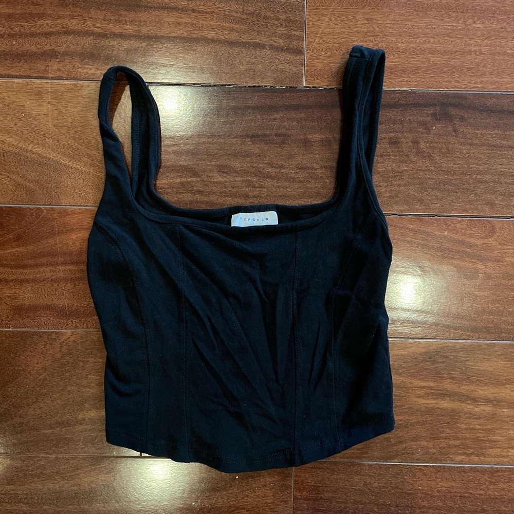 Topshop Black Crop Top